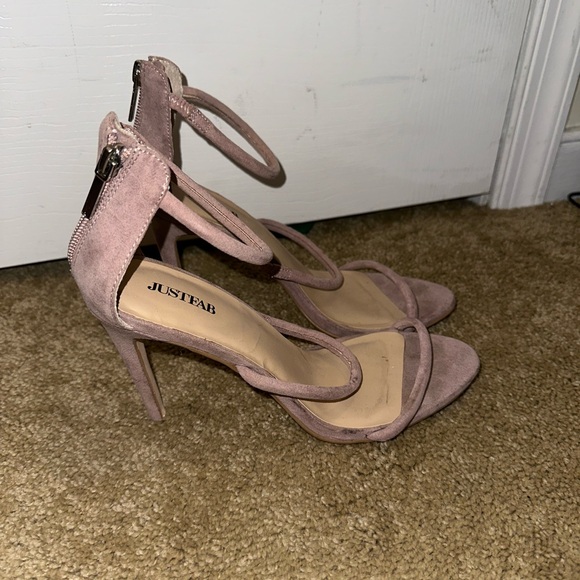 JustFab Blush Strappy Heels - Picture 1 of 3